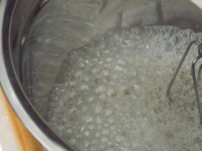 When you start beating the mixture will look like bubbles